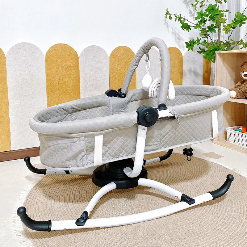 Multi-Function Baby Soothing Rocker: Adjustable Reclining Cradle for Newborns