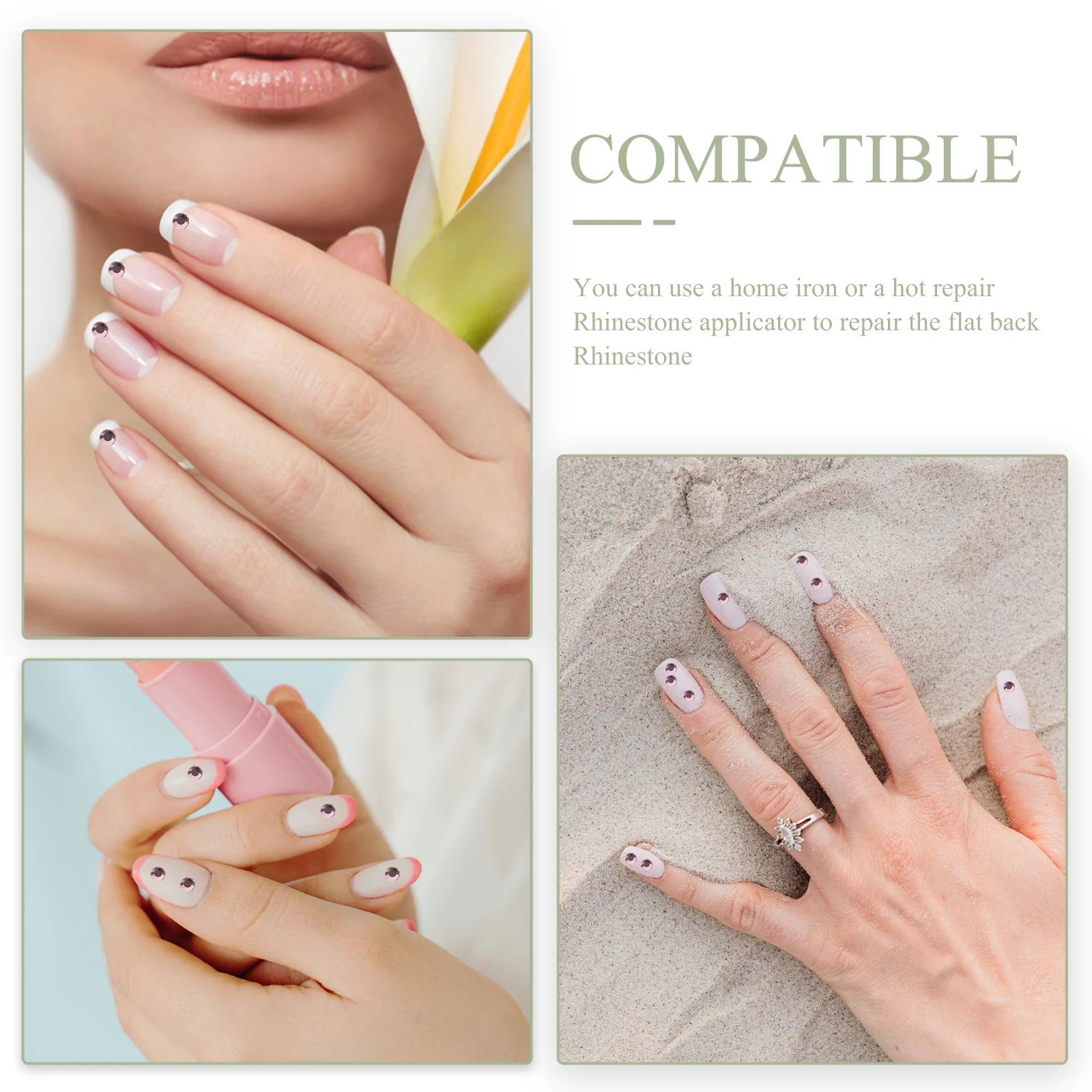 

1 Bag Flat Bottom Rhinestones for Nails Durable Simulated Diamond Nail Art DIY Manicure Decorations Nail Charms