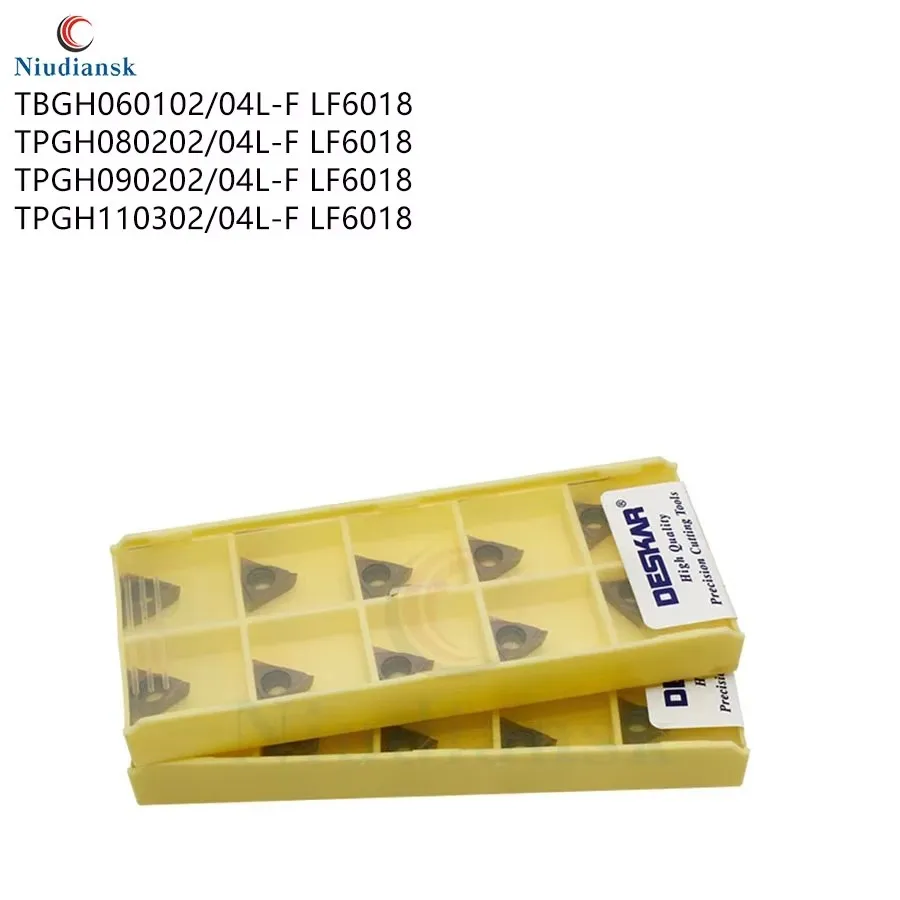 

Инструменты для прецизионного растачивания внутренних отверстий TPGH090204L-F LF6018, треугольные лезвия из нержавеющей стали, керамический сплав, лезвия для станков с ЧПУ