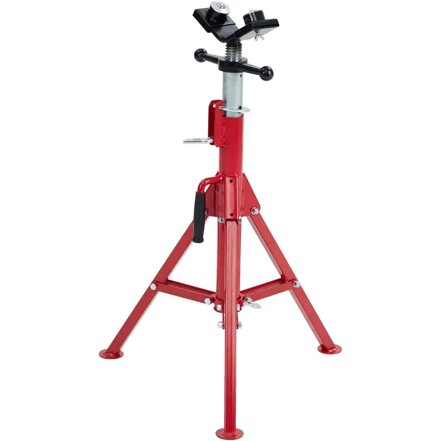 

V Head Pipe Jack Stand with 2Ball Transfer for Welding and Pipe Threading Applications 2500 LB Load Capacity Adjustable Height