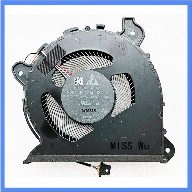 Laptop CPU cooling fan cooler radiator for Samsung NT950QCT-A58A NP950QCG-K01 US BA31-00198A ns75c33 dc5v 0. 5a 4pin-19e1