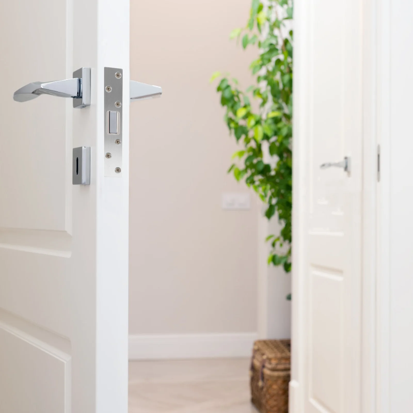 

Door Strike Plate Stainless Steel Reinforcement Latch Plate Deadbolt Security Exterior Door Heavy Duty Residential Use Silver