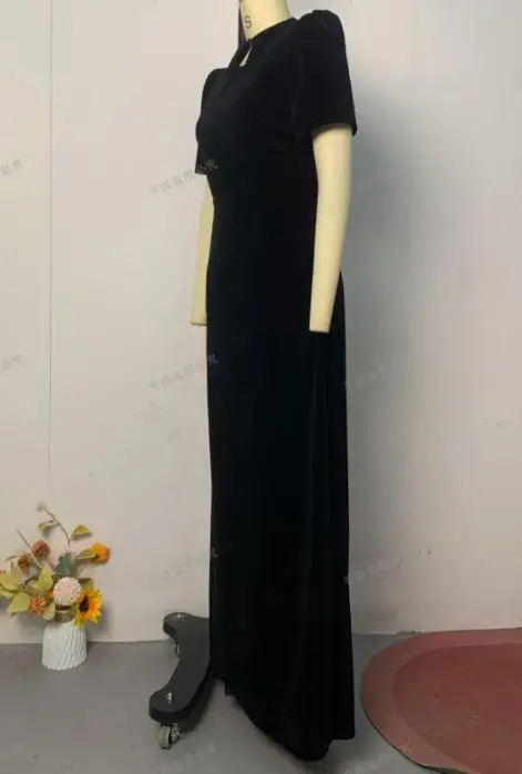 Dames lente/zomer 2026 nieuwe stijl elegante en slanke taille tas heup jumpsuit lange rok woon-werkverkeer retro elegante jurk