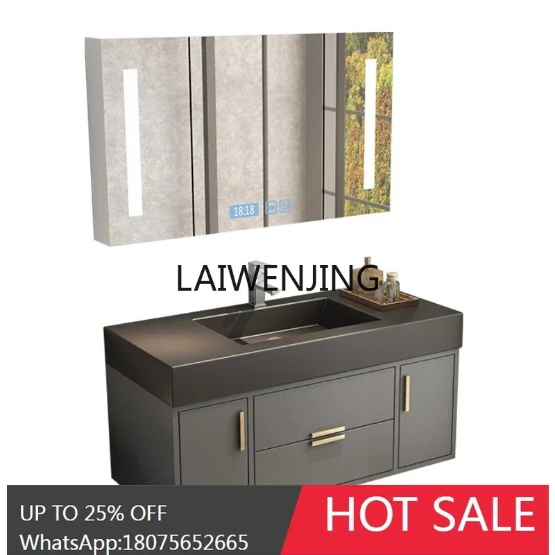 light luxury modern simple rock slab integrated basin bathroom cabinet combined toilet hand wash sink