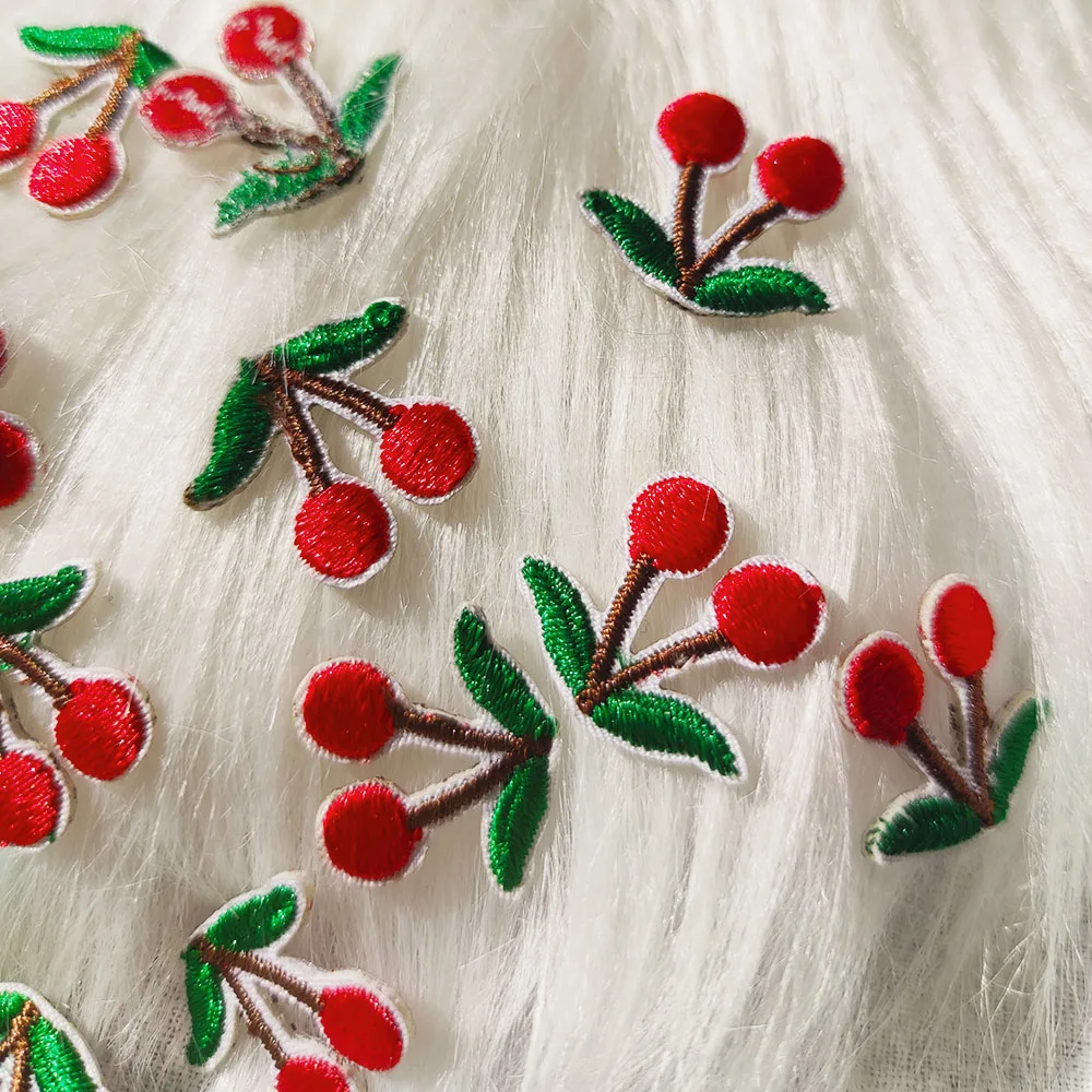 5/10pcs Mini Cherry Patches For Clothing Kids Iron-on Transfers For Shirt DIY Swe Applique Scratch Patch Clothes Decorative