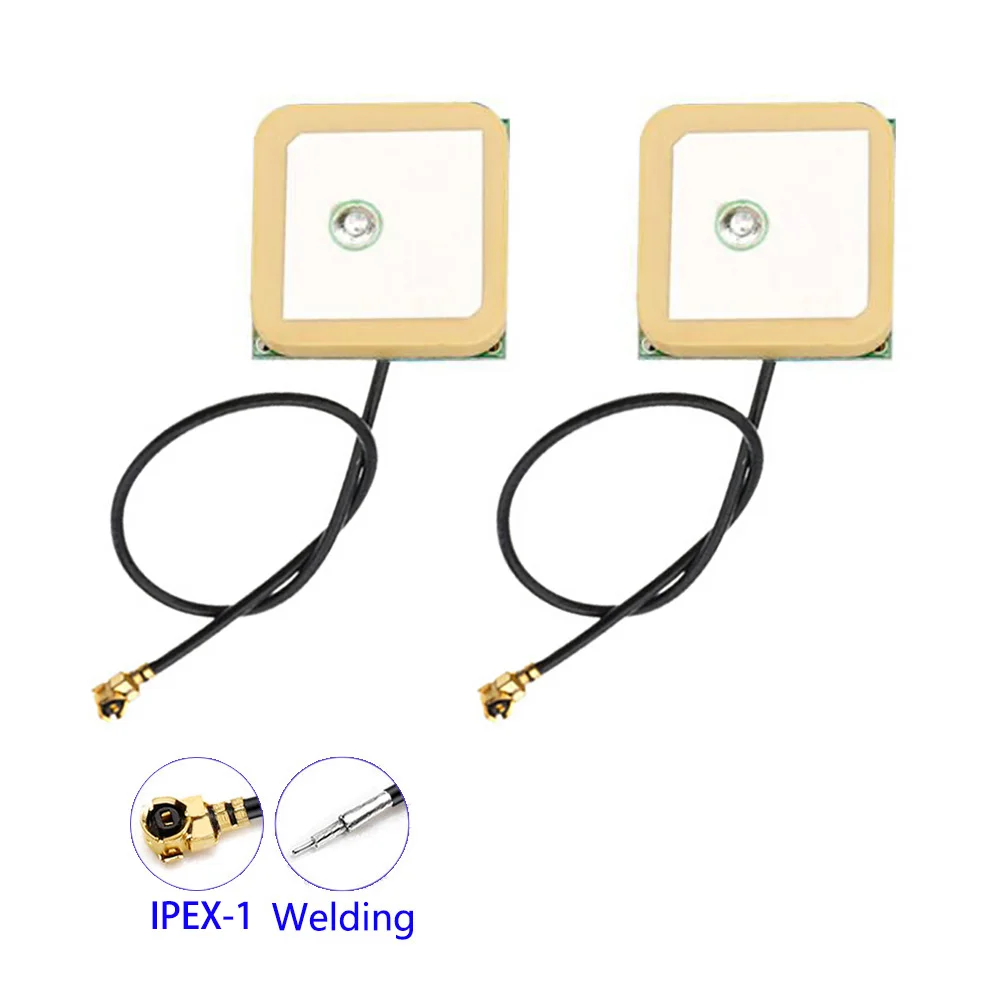 GPS Active Internal Antenna 28db High Gain Ceramic Antenna IPEX Connector 25x25x2mm 1.13 Cable 10cm Long