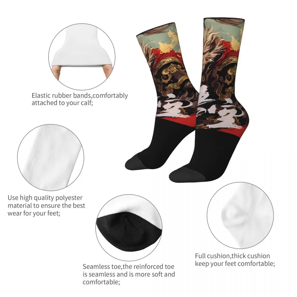 Hip-hop Women Men Black Myth Wukong Video Game Dress Socks Funny Gaming Accessories Football Socks Super Soft Best Gifts