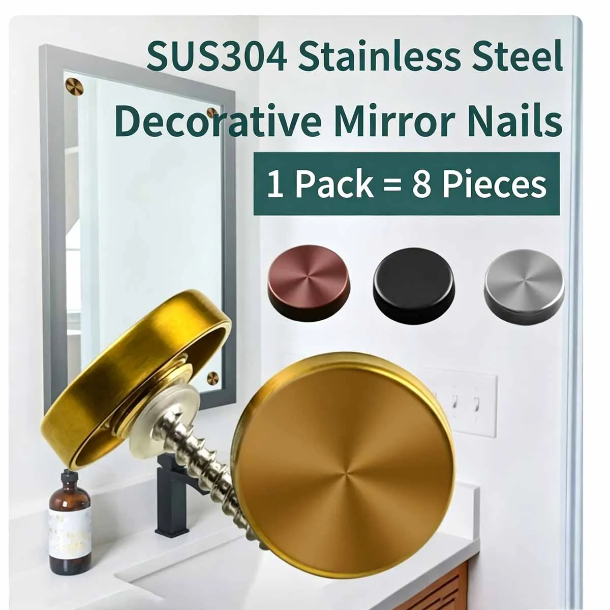 304 Stainless Steel Glass Mirror Nails Screws Decorative Caps Advertising Glass Fixing Nails To Block The Ugly Buckle Cover