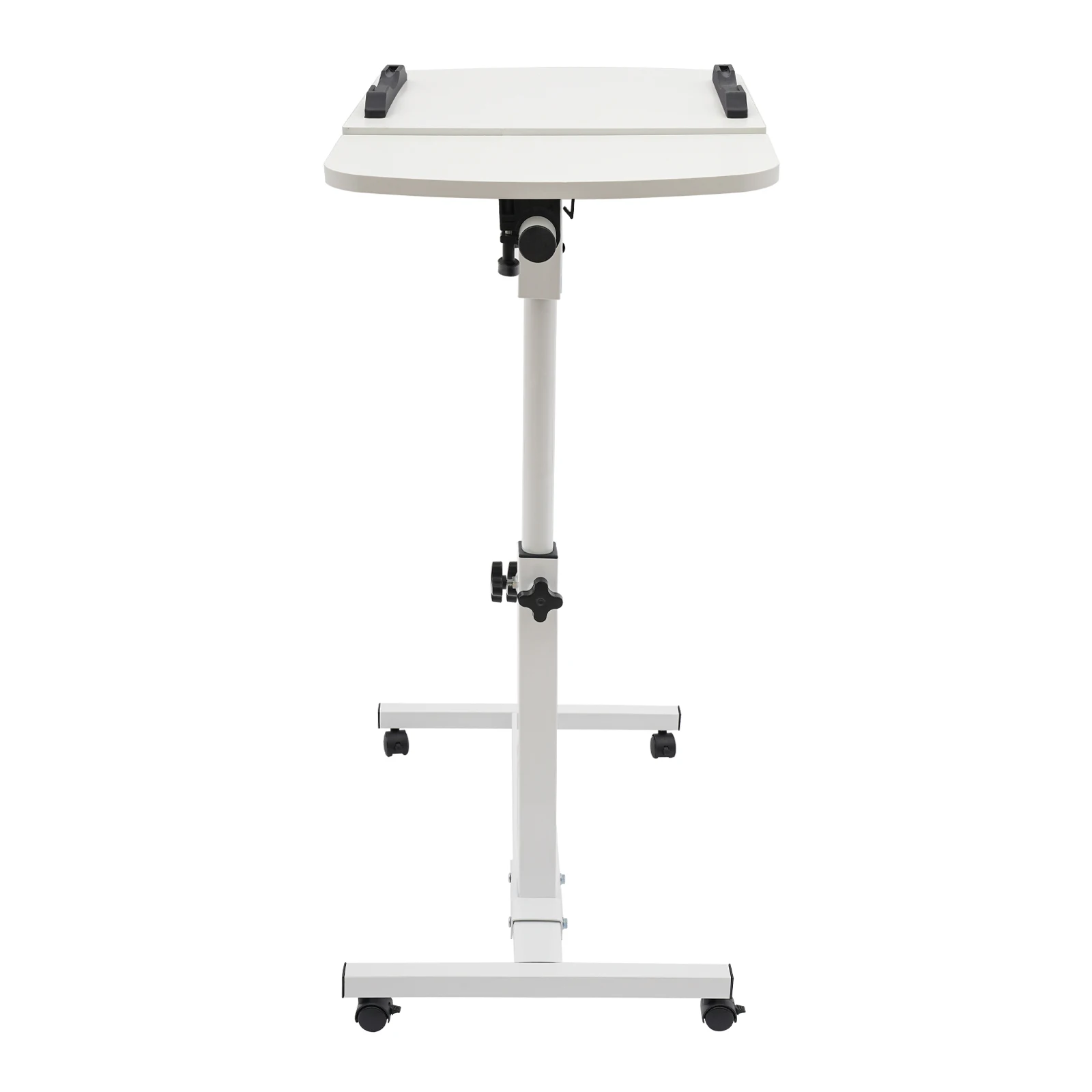 Rollbarer Laptop-Ständer Schreibtisch 360° ° Drehbarer Tisch mit verstellbarer Höhe, ergonomisch, weiß, für das Heimbüro – Detail 5