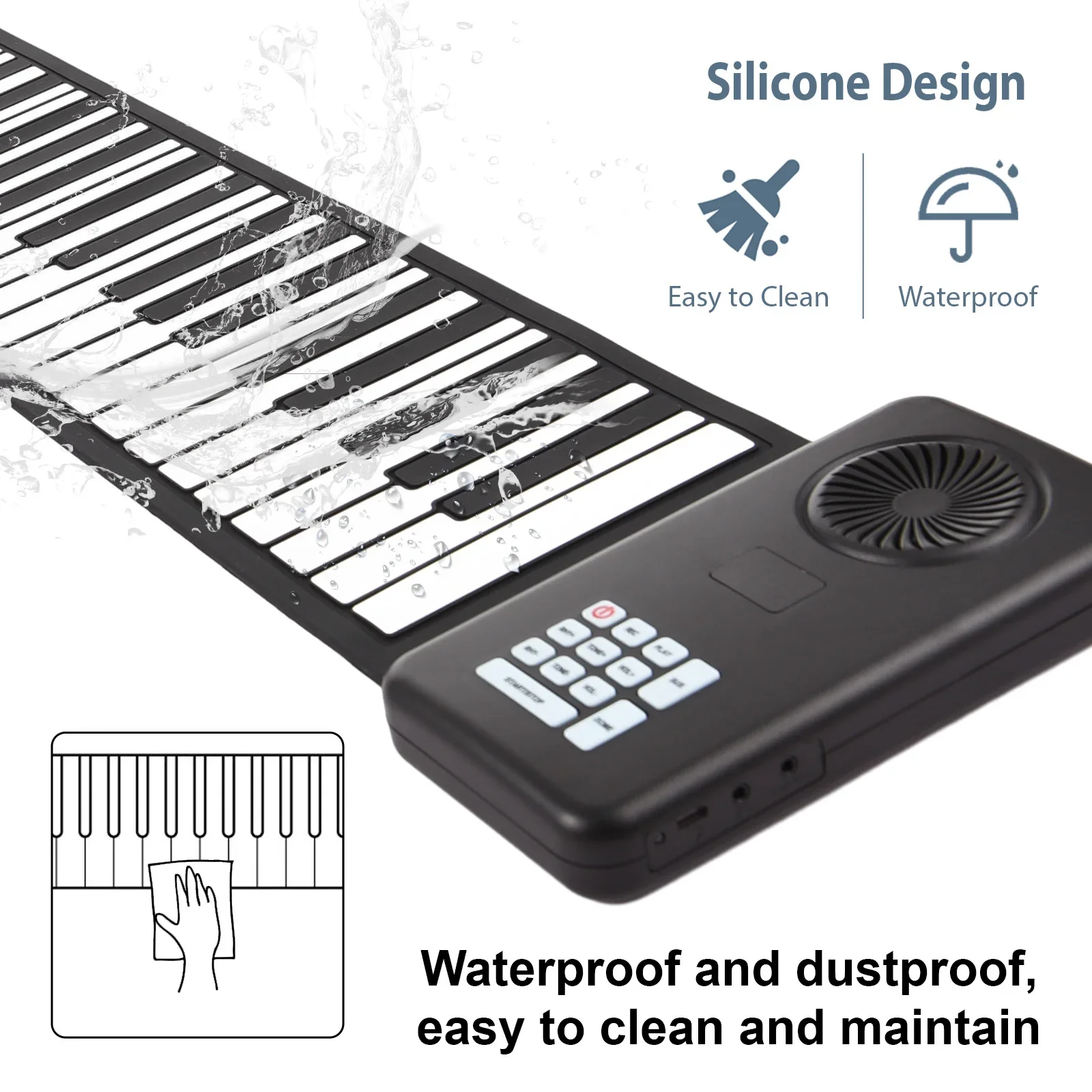 

Портативное электронное пианино на 88 клавиш, складное, из экологичного силикона, для домашней практики, профессиональное электронное пианино