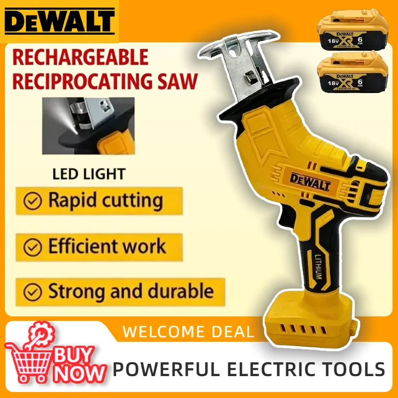 

Аккумуляторная сабельная пила DEWALT 20V MAX с бесщеточным двигателем, 2800 об/мин, многофункциональный электроинструмент для резки металла, дерева и труб