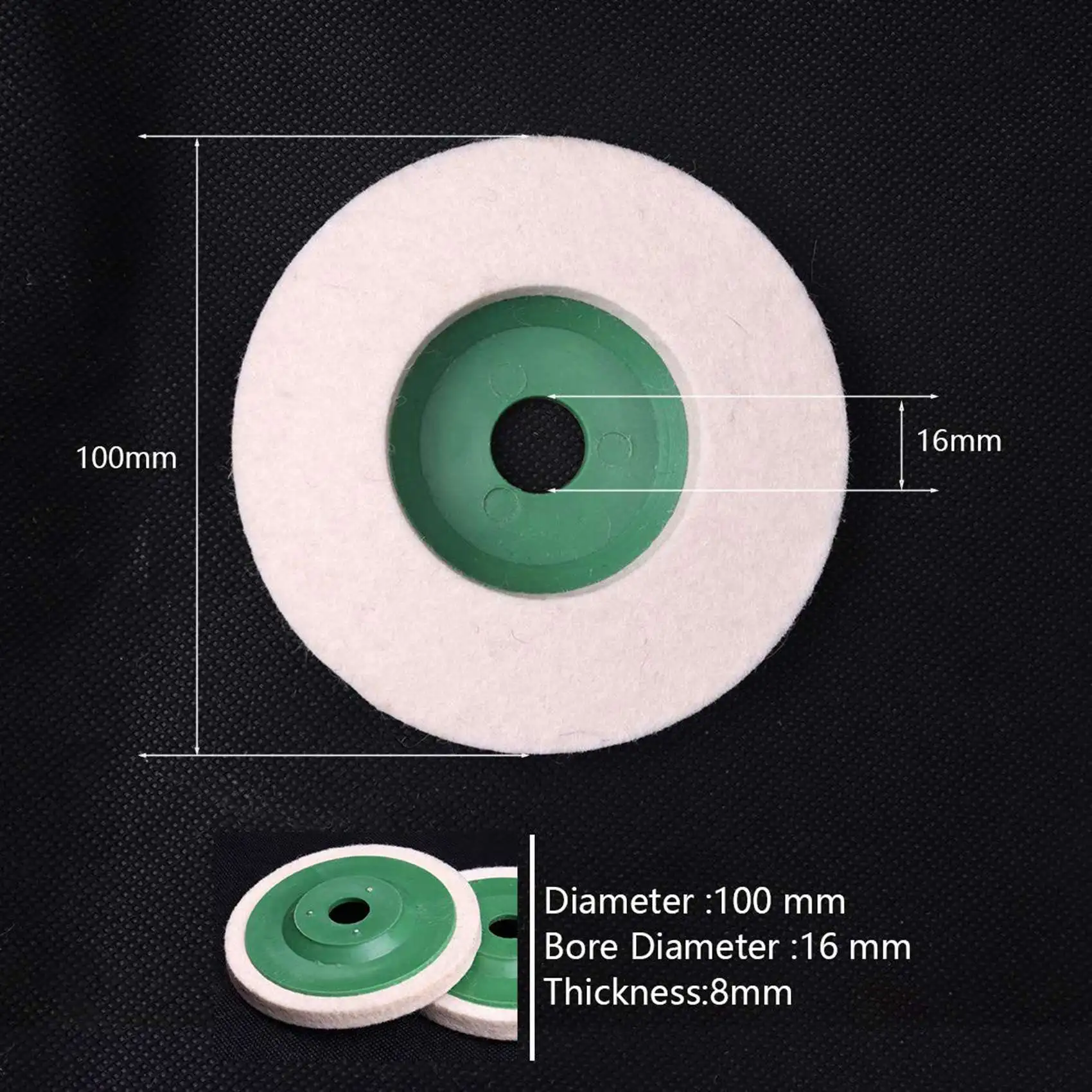 

30Pcs 100Mm 4 Inch Wool Buffing Round Polishing Wheels Pads Polisher Wheels