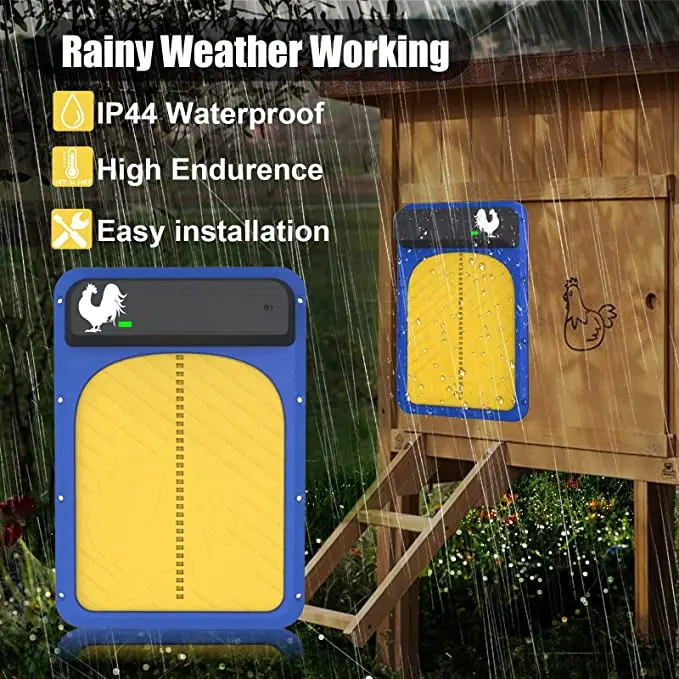 Solar Light Sensor Auto Door, Smart Plastic Chicken Coop Door for Poultry Pet Cage Pigeon House