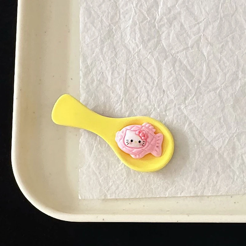 1 Pair Cute Sanrio Cat Pink Spoon Hair Clip Cartoon Sweet Girl Style Duck Mouth Clip Hair Clip Jewelry Hair Accessories