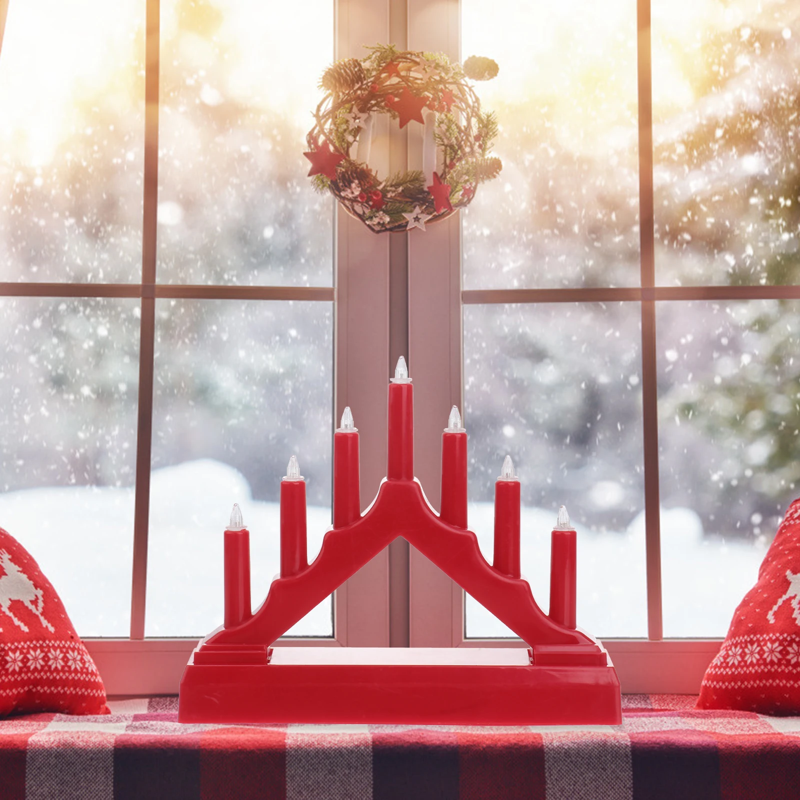 LED Night Light Operated Candles Xmas Lamp Reading Retro Style Desk Bridge