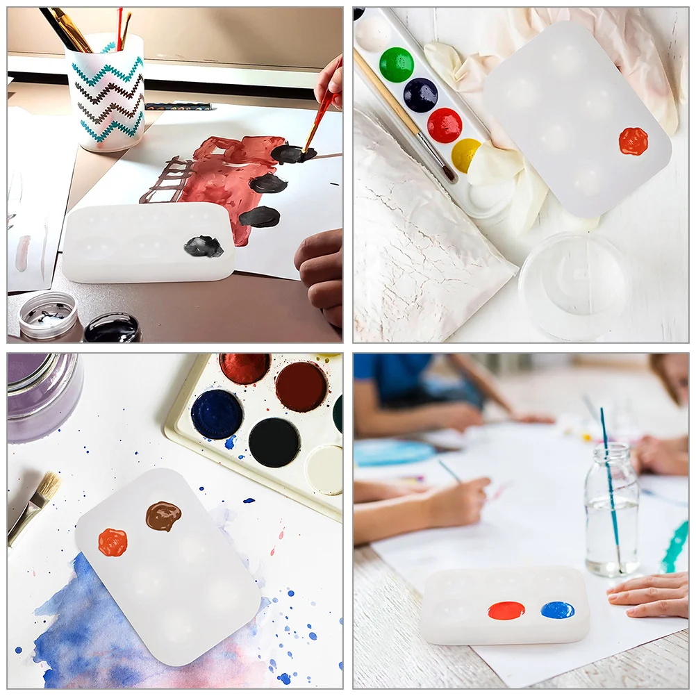 3 Pcs Watercolor Paints Silicone Palette Palettes Gouache Small Mixing Tray Mini for Acrylic Painting