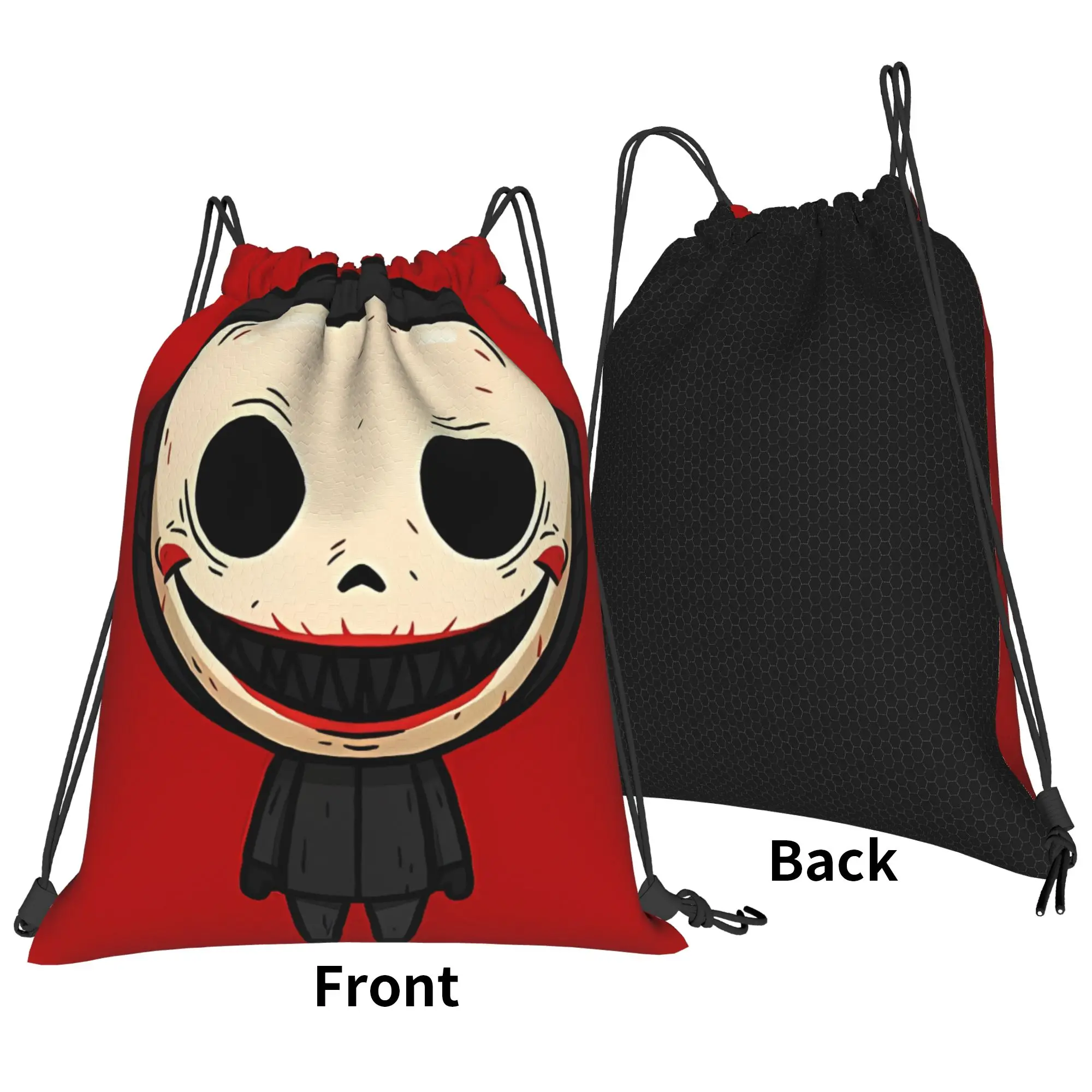 Cute Horror Jeff The Killer CCreepypasta Portable Sports Riding Gym Drawstring Vintage Horror Storage Backpacks