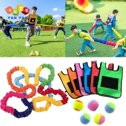 Corda elástica com bola pegajosa, camisa colorida de bola, colete, jogos de treinamento para crianças e adultos, esporte Team Building, brinquedos ao ar livre