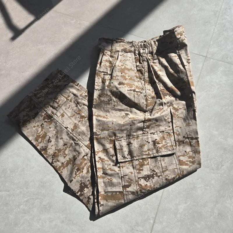 Pantaloni cargo tattici da uomo Pantaloni da combattimento militari mimetici digitali Pantaloni mimetici da allenamento multitasche per escursioni all'aperto