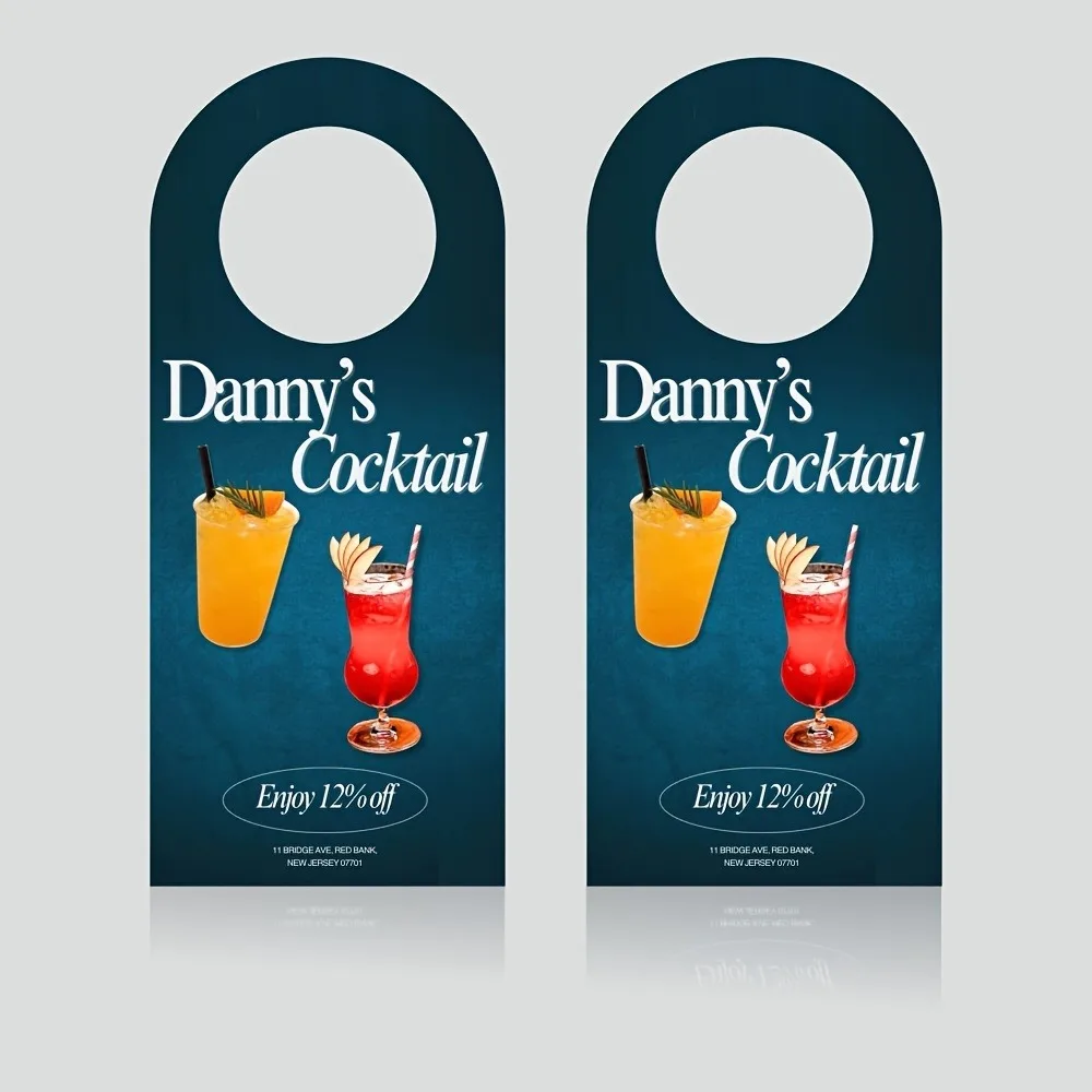 Hook Style & Round Hole Door Hanger 20 Pcs 9x21cm Custom Printable For Birthday Party Event Promotion Supplies