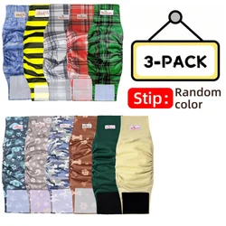 [Random Color]3-pc Male Dog Washable Diapers - Reusable Wrap Diapers for Doggie in Heat - Super Absorbent Dog Diaper Panties
