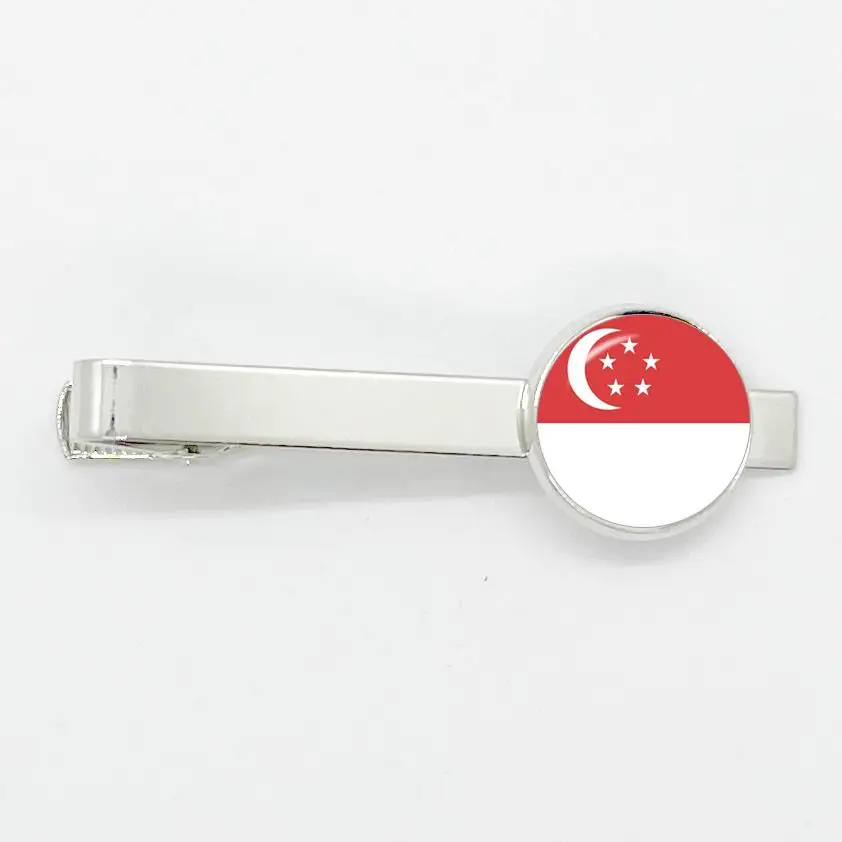 25 Countries National Flag Tie Clips Men Fashion Metal Necktie China Thailand Singapore Flag Clip Pins Button Wedding Suit Pins