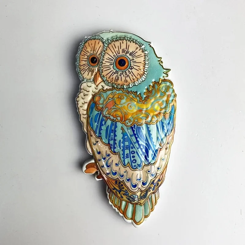 

Painted Owl 3D Fridge Magnet Travel Souvenir Home Decoration Collectible Craft Gift