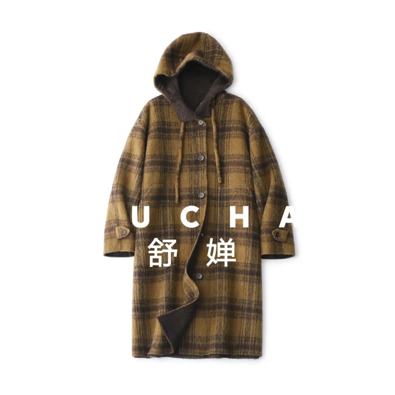 Coffee Plaid Hooded… - image