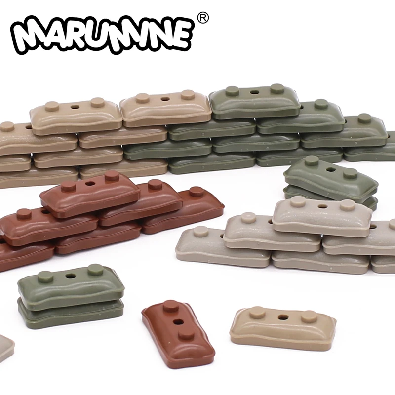 

Marumine 20PCS Military Sandbag MOC Army Scene Parts Swat Weapon Soldier WW2 Special Forces Model Building Blocks Accessories