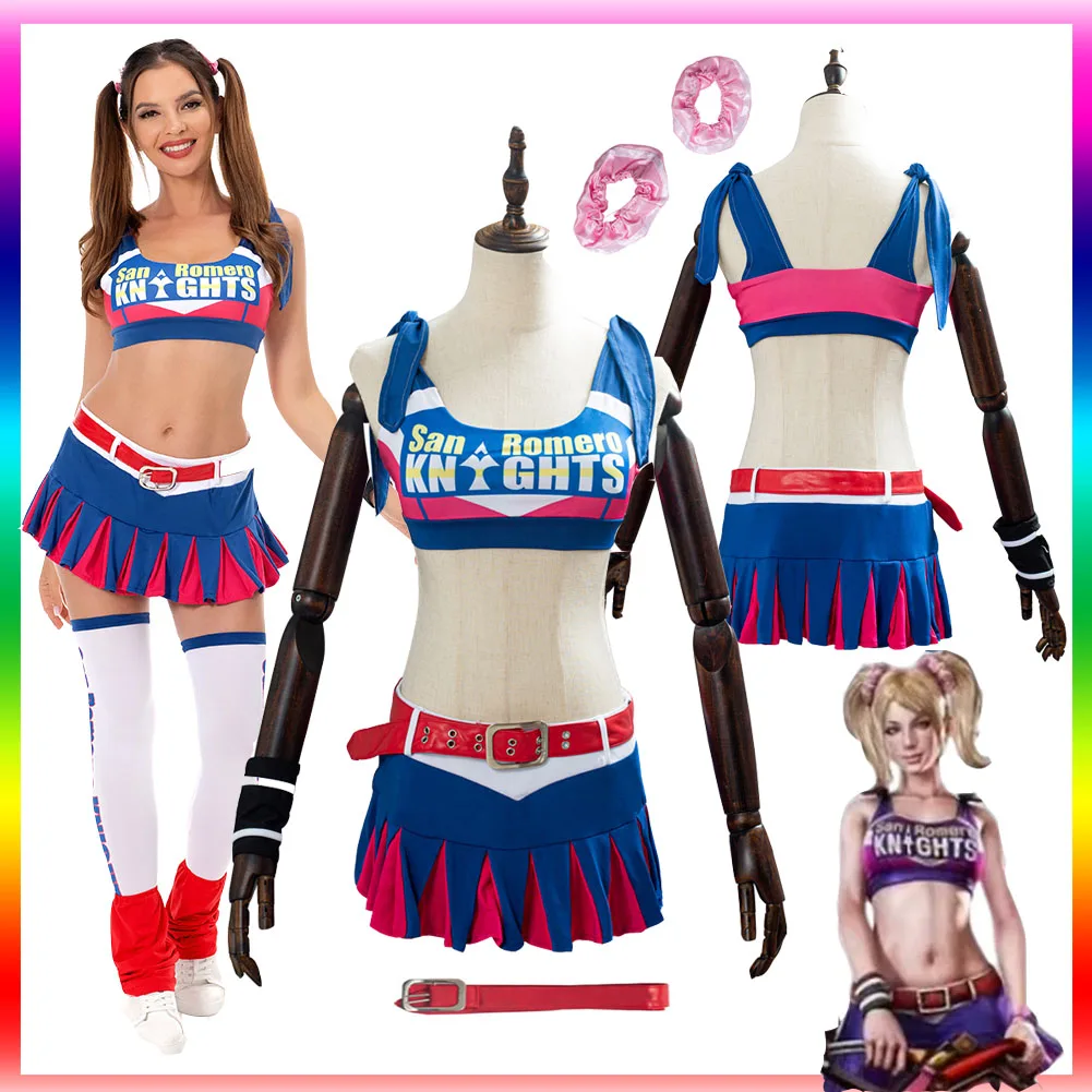 Lollipop Chainsaw Costume Juliet Starling Cosplay Costume Uniform Girls Adult Women Dress Top Party Halloween Cosplay Costumes