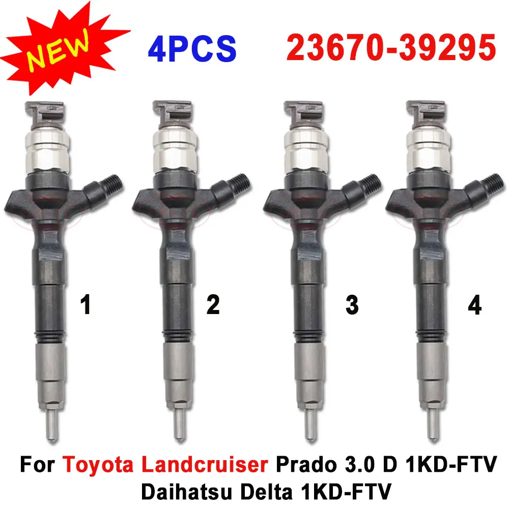 

095000-7350 23670 39295 Diesel Injector Nozzle 2367039295 For Toyota Landcruiser Daihatsu Delta 1KD-FTV 4PCS 23670-39295