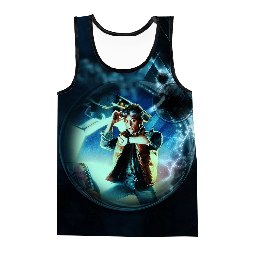 Back to the Future Tank Tops Movie 3D Print Streetwear Men\'s Fashion Oversized Sleeveless Tank Top Fitness Gym Vest Man Clothing