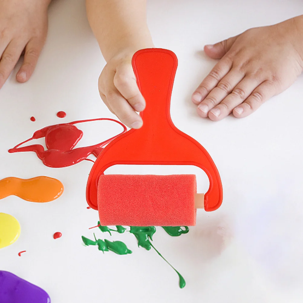 Juego de 8 Uds de pinceles de pintura de esponja para niños, herramientas de rodillo de pintura coloridas para niños, suministros de arte para manualidades de dibujo DIY