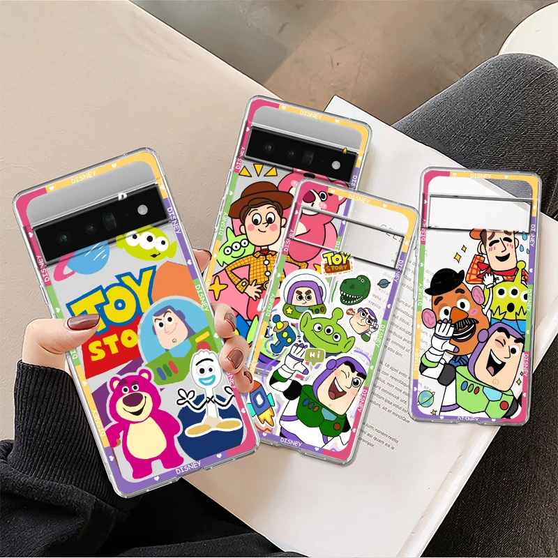 Toy Story Disney Shockproof Case For Google Pixel 8 7 6 Pro 7a 6a 5 5a 4 4a XL 5G Transparent Phone Cover