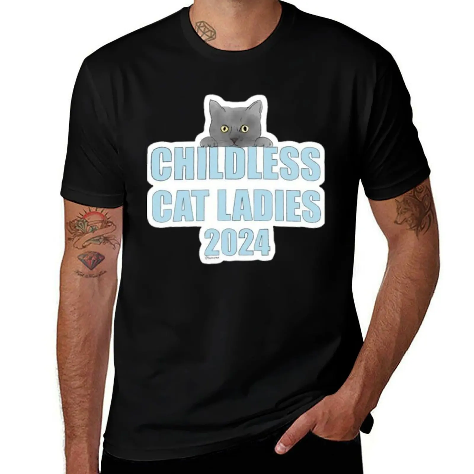 childless cat ladies 2024 T-Shirt Stylish Print Short Sleeve Tee T-Shirt