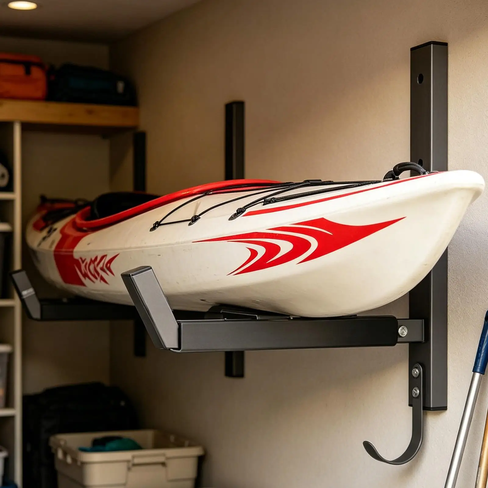 

Kayak Wall Rack 2 Pieces Garage Utility Holder Hanger 200Lbs Capacity Surfboard Storage Bracket For Indoor Outdoor Fence Home