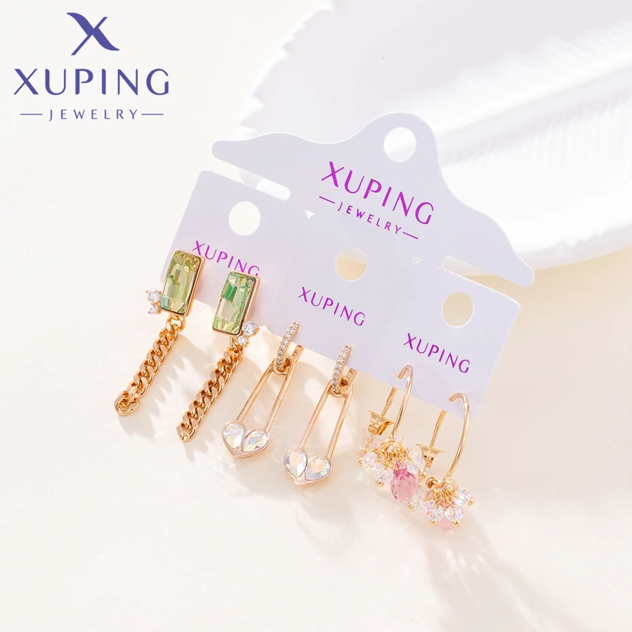 Xuping Jewelry New Arrival Copper Alloy Mixed Earrings of Gold Color Plated Women Exquisite Gift
