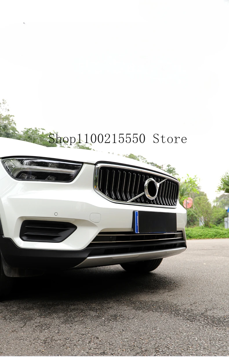 For volvo xc40 2018 2019 2020 2021 front bumper bright strip net front lip anti-collision decoration