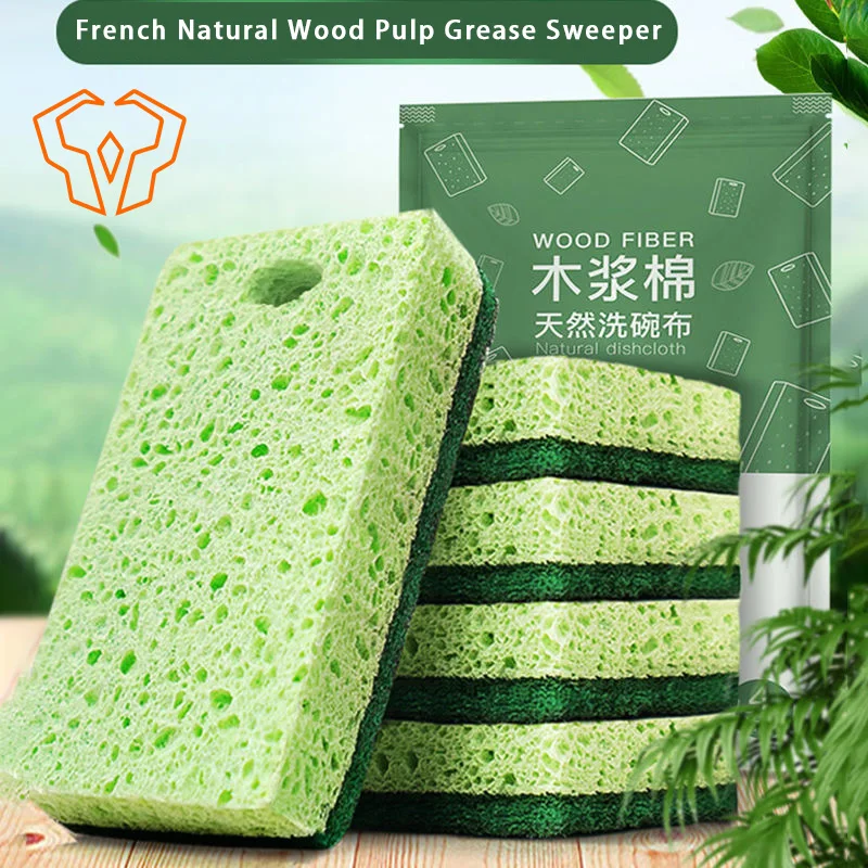 Cotton Pulp Sponge Wipe Baijie Cloth Cleaning Kitchen Water Absorption Not Contaminated with Oil Wash The Pot Dish Towel