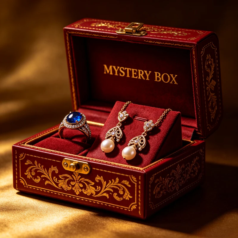 Surprise Mysterious Retro Hip-hop Jewelry 1/10/30/50 Pieces Necklaces Earrings Rings Small Bracelets Birthday Gift for Women