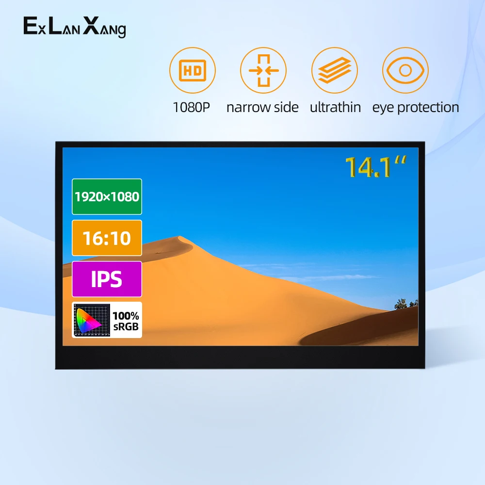

14-дюймовый 1920x108 0 IPS FHD ЖК-экран с HDMI USB входом тонкий игровой дисплей портативный монитор