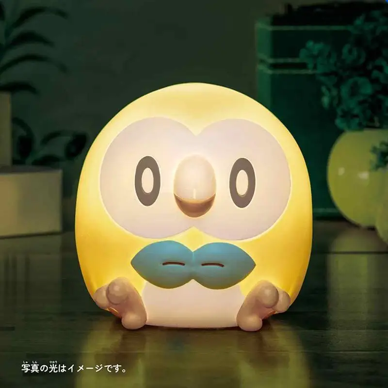 Genuine TOMY PokepeaceHouse Pokemon Rowlet Pinch lamp soft night light Model Toys Gift for Birthday Children