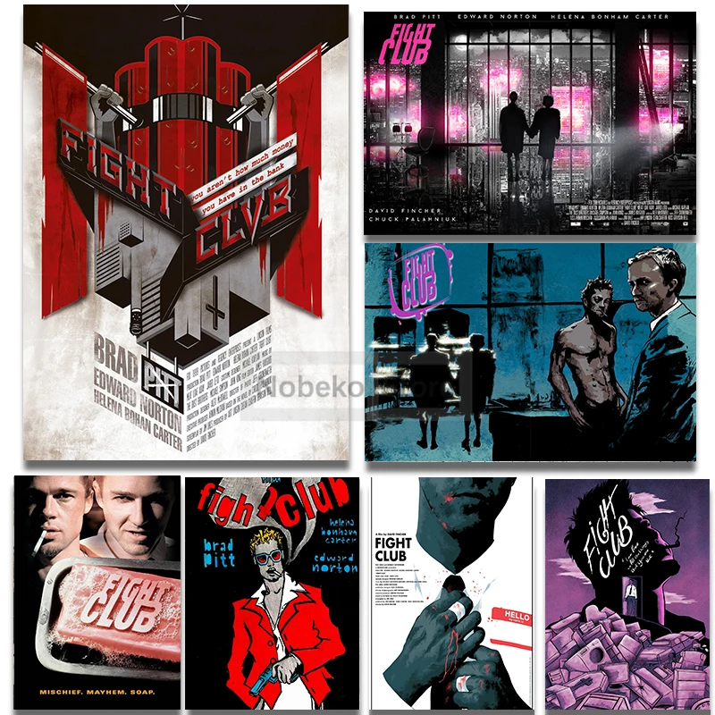 Classic Action Suspense Movies Movie Fight Club Poster and Prints Canvas Painting Wall Art Pictures Home Room Decor
