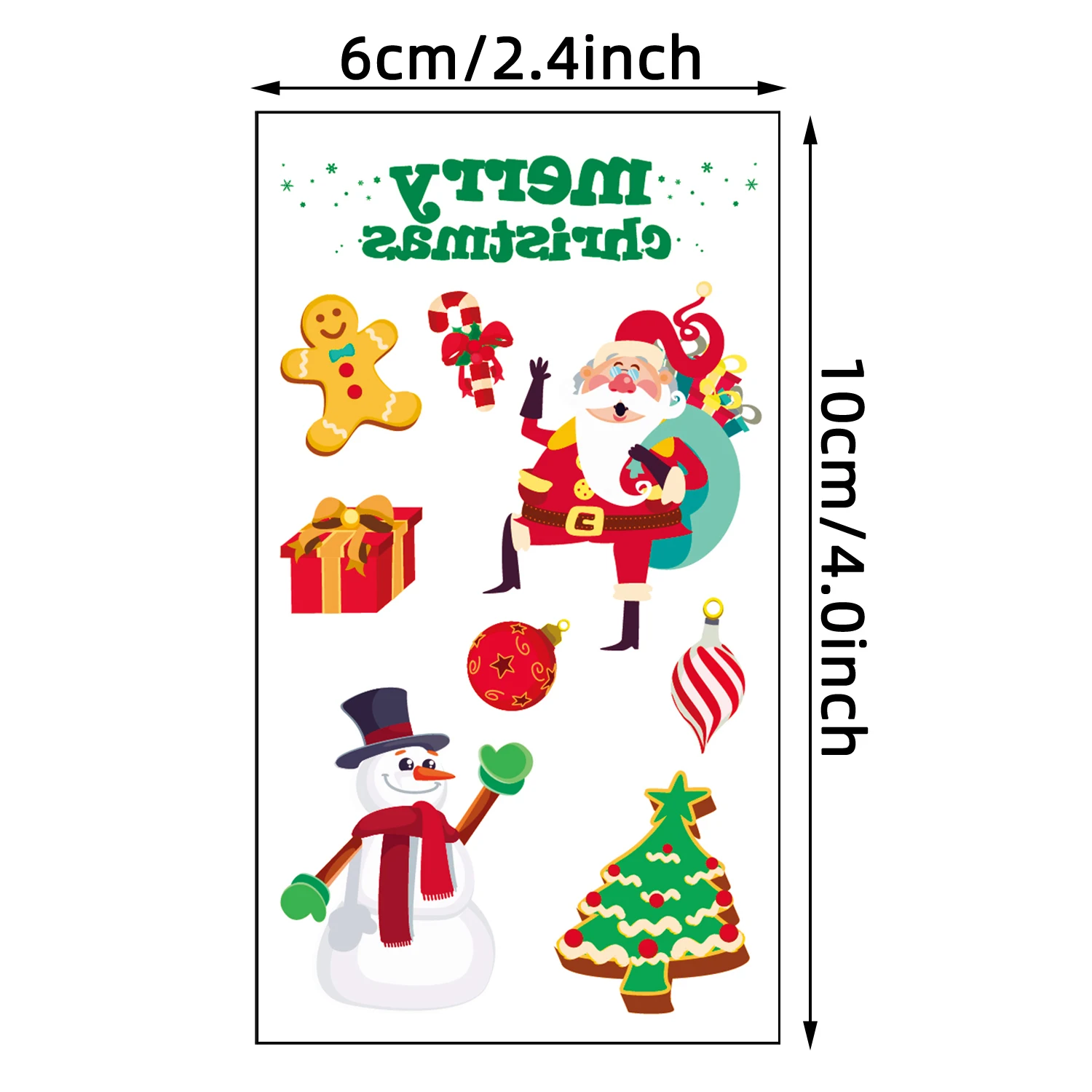 30Sheets Christmas Cartoon Pattern Tattoo Stickers,Waterproof Temporary Tattoos,Sleigh Santa Clau Christmas Tree Snowman Pattern