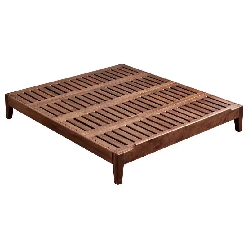 

Nordic bedless bed, black walnut 1.5 suspended bed, Japanese cherry wood all solid wood 1.8 double tatami bed