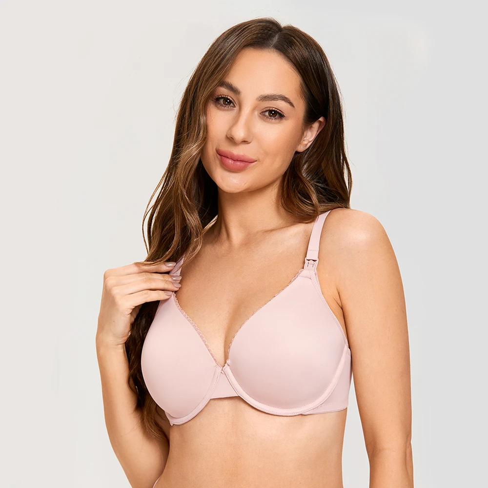 Gratlin feminino cobertura completa levemente acolchoado underwire sutiã de enfermagem para amamentação acessórios grávidas lactação