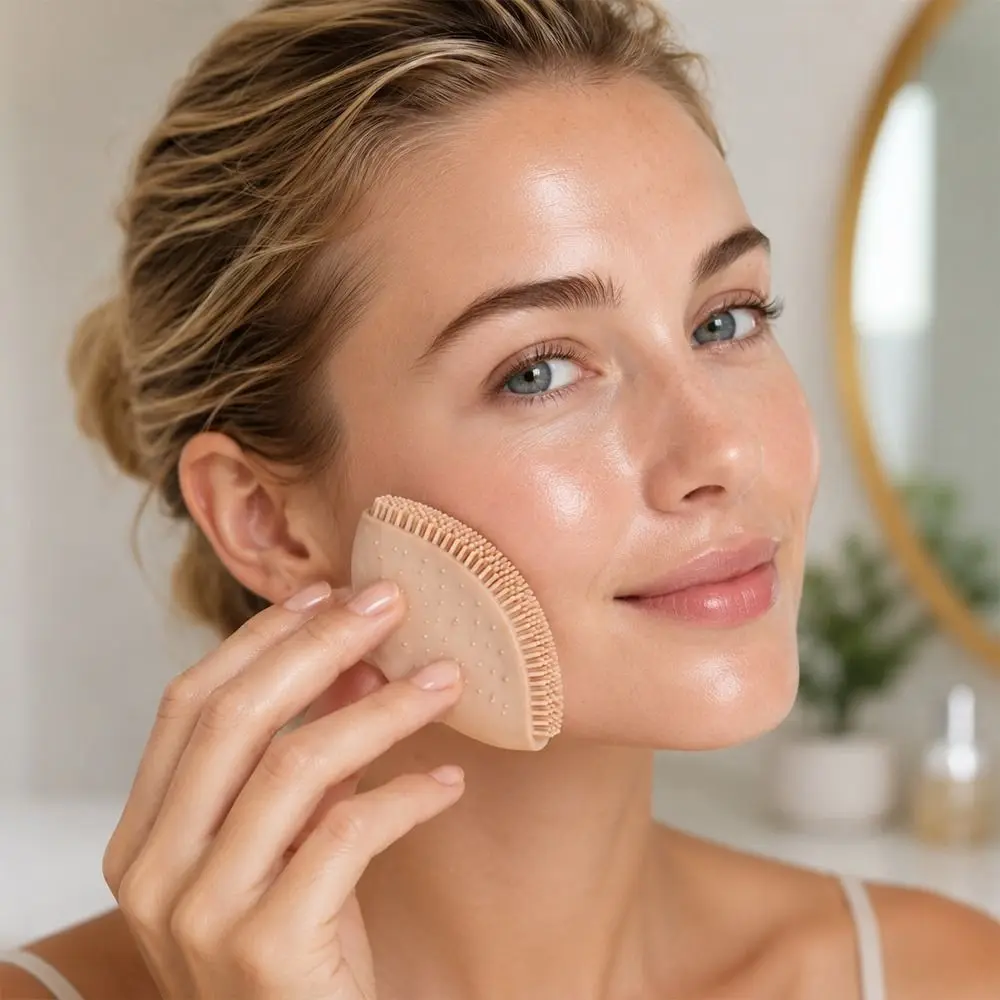 Silicone Lymphatic Facial Brush Deep Cleanse Lift Firm Contour Facial Massage Brush Comfortable Lymphatic Contour Face Brush