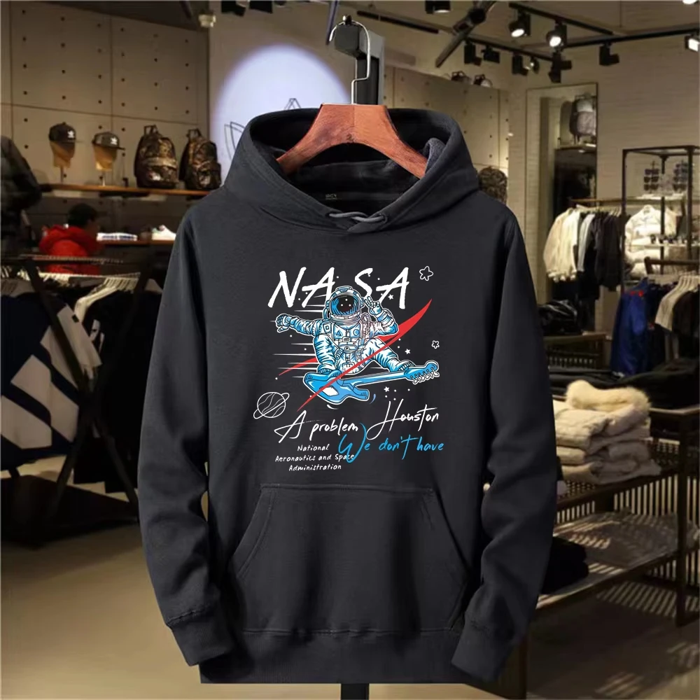 

Men's Autumn and Winter Hoodies, Fleece Hoodies, Casual Sports, Outdoor "NANS" Astronaut Prints, Men's Clothing Prints