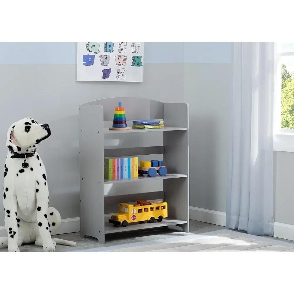 Children's bookshelf - wooden children's multi-layer bookshelf, gold medal certified, gray, children's bookshelf