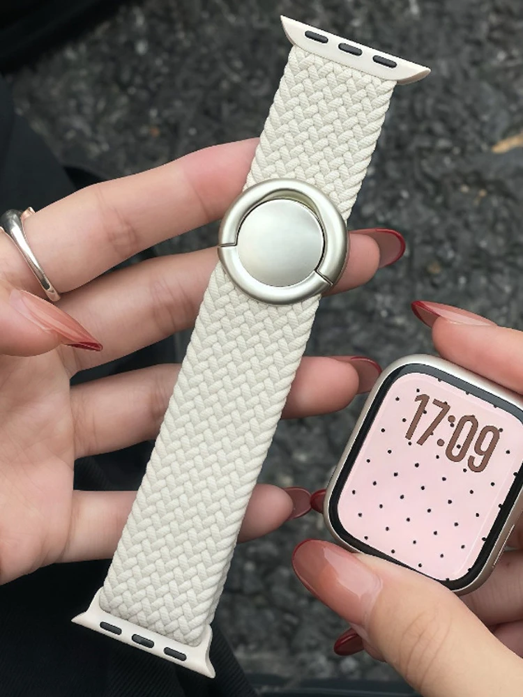 Magnetic Buckle Band For Apple Watch Strap 44mm 46mm 45mm 49mm Braided Nylon Bracelet iWatch Series 12 11 10 7 5 6 8 9 Ultra 4 3